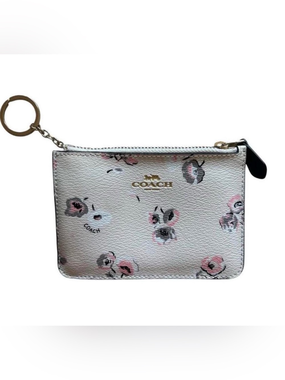 Coach Floral Key Chain Zipper Pouch